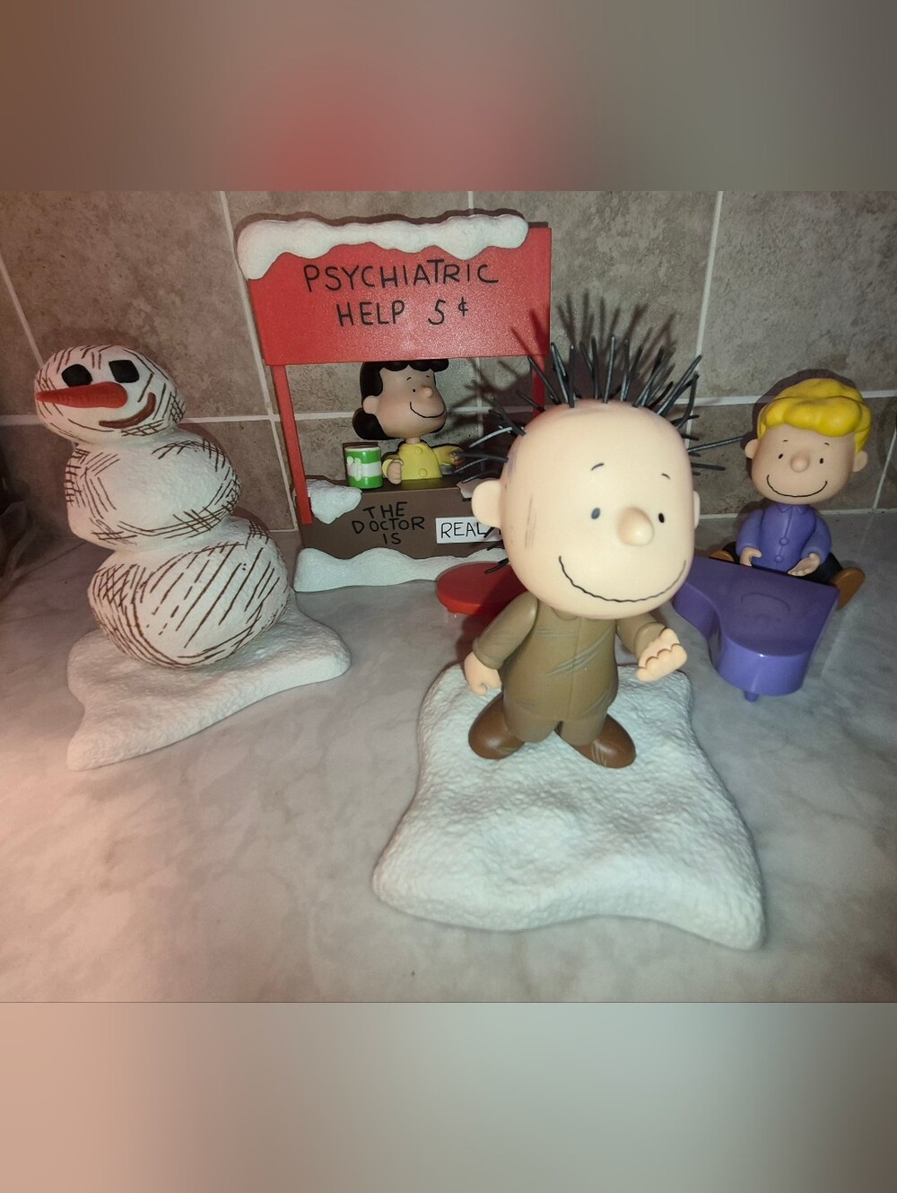 Peanuts Figurines, Lucy, Schroeder, Pig Pen